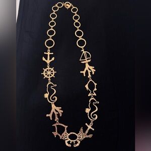 COACH Nautical Hammered Gold Necklace